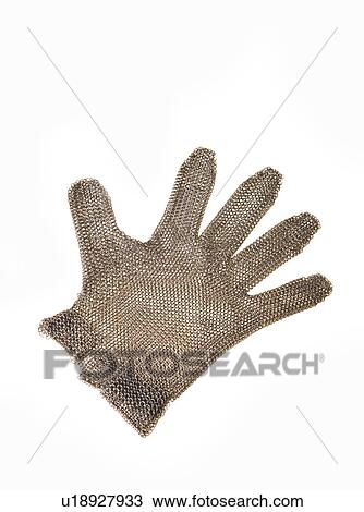 Stock Image - Metal mesh glove. Fotosearch