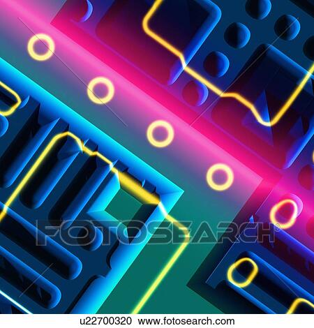 Stock Image - Microchip, artwork. Fotosearch