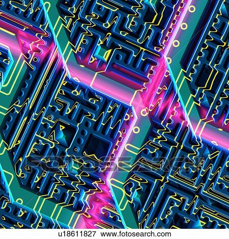 Stock Photo - Microchip, artwork. Fotosearch