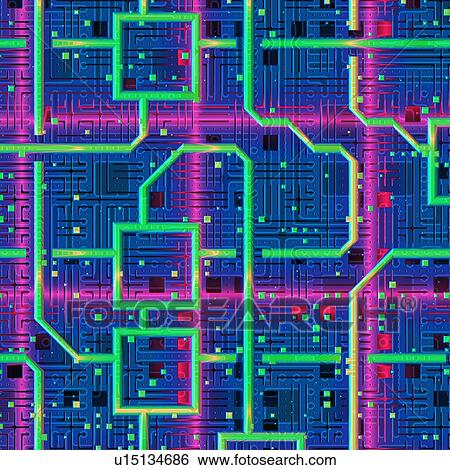 Stock Photograph - Microchip, artwork. Fotosearch