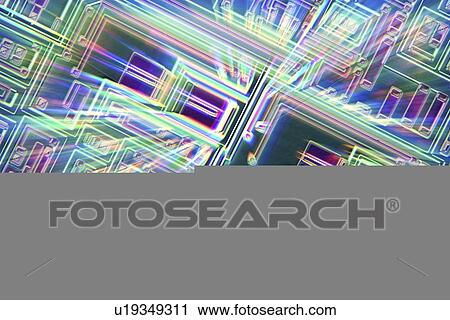 Stock Image - Microchip, light micrograph. Fotosearch