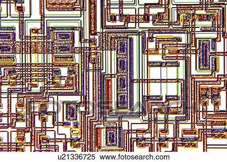 Stock Photography - Microchip, light micrograph. Fotosearch