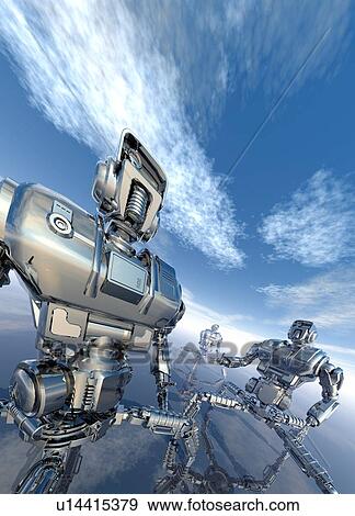 Military robots, artwork View Large Photo Image Stock Photo - Military robots, artwork. Fotosearch