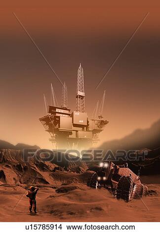 Picture - Mining on Mars, artwork. Fotosearch