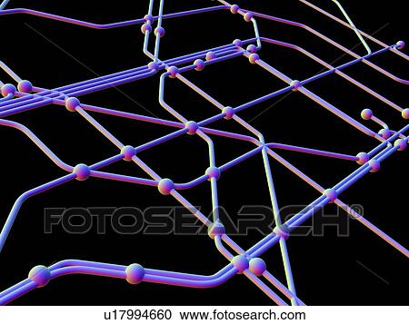 Stock Image - Network diagram. Fotosearch