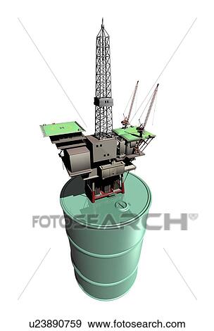 Oil rig, conceptual artwork View Large Photo Image Stock Photo - Oil rig, conceptual artwork. Fotosearch