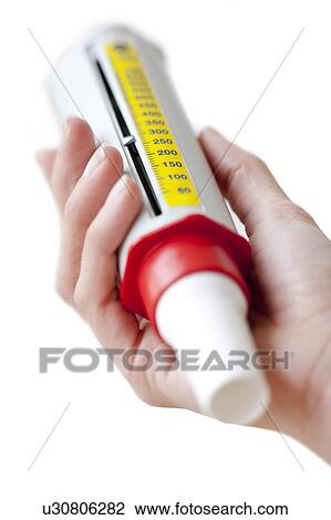Stock Image - Peak flow meter. Fotosearch