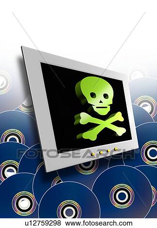 Stock Photo - Pirate software, conceptual artwork. Fotosearch