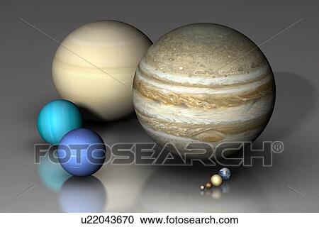 Stock Image - Planets Compared. Fotosearch