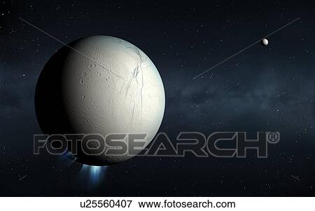 Plumes erupting from Enceladus View Large Photo Image Stock Photo - Plumes erupting from Enceladus. Fotosearch