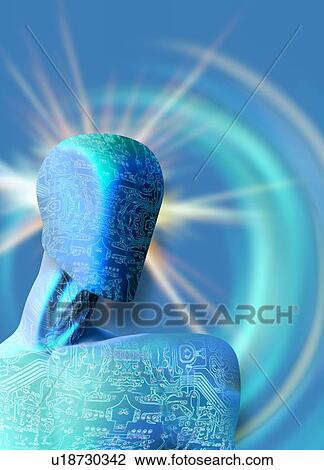 Stock Image - Robot, artwork. Fotosearch