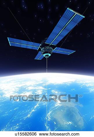 Stock Photograph - Space elevator, artwork. Fotosearch