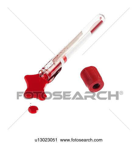 Stock Image - Spilt blood sample. Fotosearch