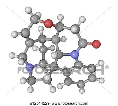 Stock Photo - Strychnine drug molecule. Fotosearch