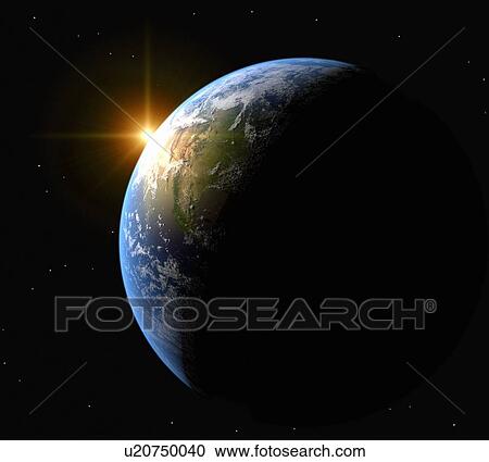 Sunrise over Earth, artwork View Large Photo Image Stock Image - Sunrise over Earth, artwork. Fotosearch