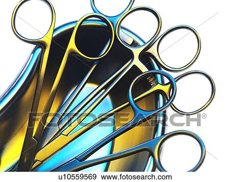 Surgical instruments in a dish View Large Photo Image Stock Photo - Surgical instruments in a dish. Fotosearch