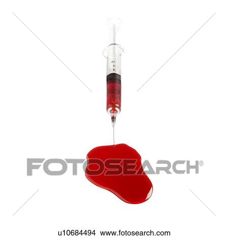 Picture - Syringe with blood. Fotosearch