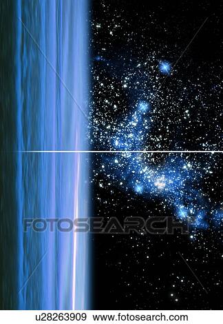 Uranus and star cluster, artwork View Large Photo Image Stock Photo - Uranus and star cluster, artwork. Fotosearch