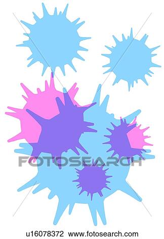 Stock Image - Virus particles, artwork. Fotosearch