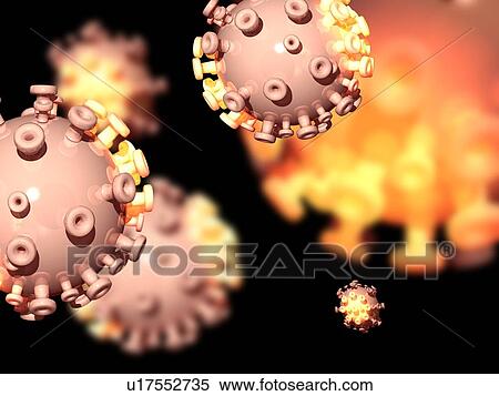 Stock Photography - Virus particles, artwork. Fotosearch