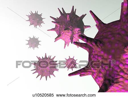 Stock Photography - Virus particles, conceptual artwork. Fotosearch