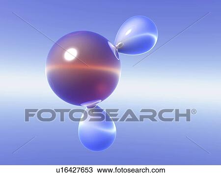 Stock Image - Water molecule. Fotosearch