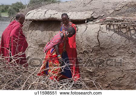 Stock Image - Masai, African, Maasai, Kenya, Amboseli, Nilote, Africa. Fotosearch