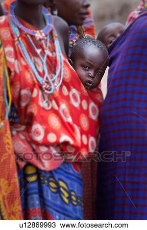 Stock Image - Masai, African, Maasai, Kenya, Amboseli, Nilote, Africa. Fotosearch