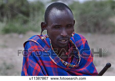 Stock Photo - Masai, African, Maasai, Kenya, Amboseli, Nilote, Africa. Fotosearch