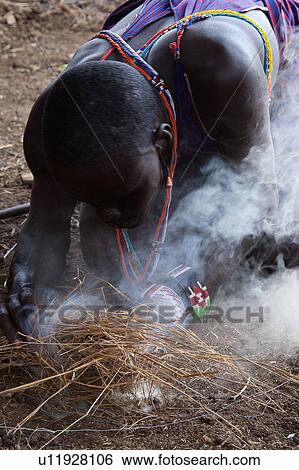 Stock Photograph - Masai, African, Maasai, Kenya, Amboseli, Nilote, Africa. Fotosearch