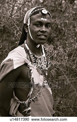 Stock Image - Masai, African, Maasai, Lewa Downs, Kenya, Nilote, Africa. Fotosearch
