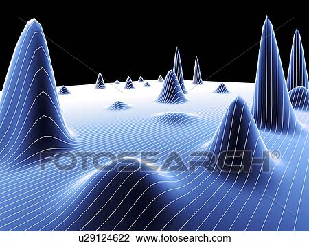 Stock Image - 3D surface graph. Fotosearch