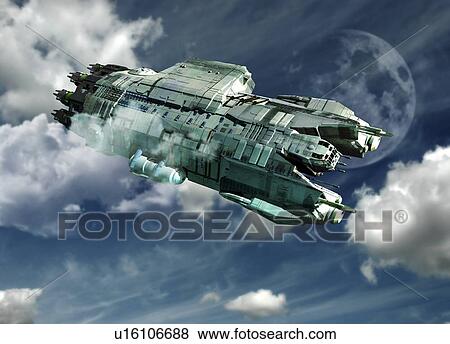 Stock Photo - Alien invasion, artwork. Fotosearch