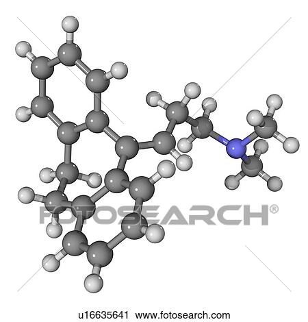 Stock Image - Amitriptyline antidepressant molecule. Fotosearch