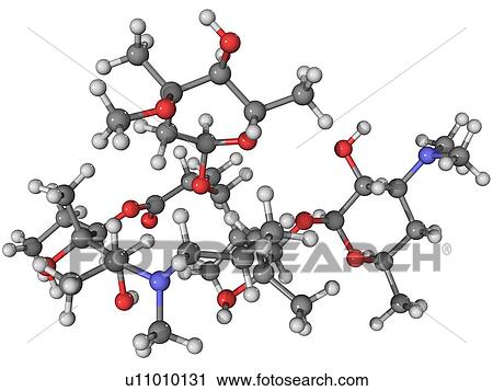 Stock Image - Azithromycin antibiotic molecule. Fotosearch