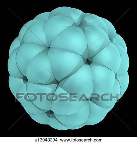 Picture - Buckyball molecule, artwork. Fotosearch
