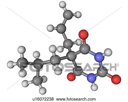 Butalbital barbiturate drug molecule View Large Photo Image Stock Photo - Butalbital barbiturate drug molecule. Fotosearch