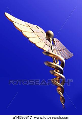 Caduceus, artwork View Large Photo Image Stock Photo - Caduceus, artwork. Fotosearch