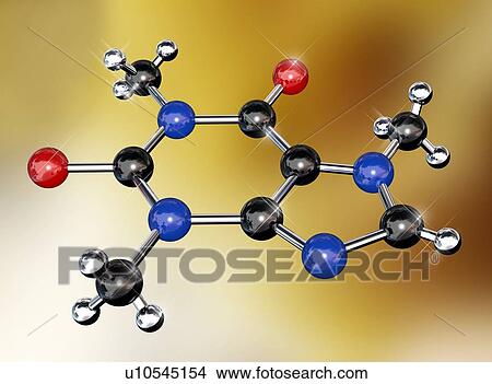 Picture - Caffeine molecule. Fotosearch