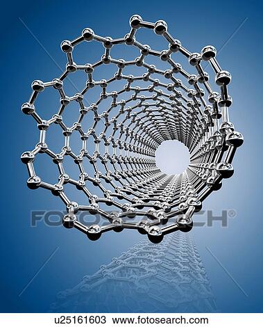 Stock Image - Carbon nanotube, artwork. Fotosearch