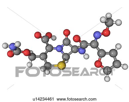 Stock Image - Cefuroxime antibiotic molecule. Fotosearch