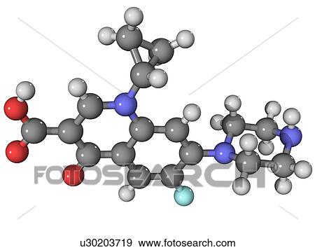 Stock Photo - Ciprofloxacin antibiotic molecule. Fotosearch