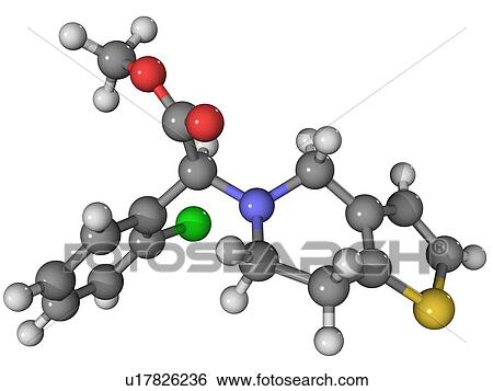 Stock Photograph - Clopidogre anti-clotting drug molecule. Fotosearch