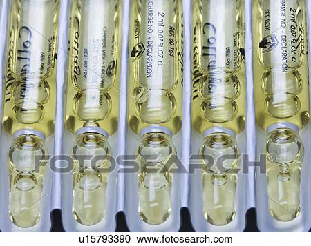 Stock Image - Collagen glass ampoules. Fotosearch