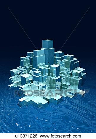 Computerised city, conceptual artwork View Large Photo Image Stock Photograph - Computerised city, conceptual artwork. Fotosearch