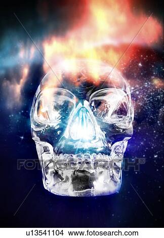 Picture - Crystal skull, artwork. Fotosearch