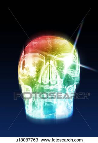 Stock Image - Crystal skull, artwork. Fotosearch