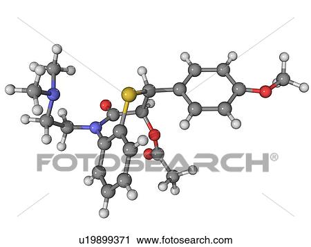 Stock Image - Diltiazem molecule. Fotosearch