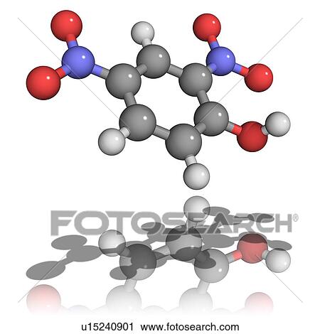 Stock Image - Dinitrophenol molecule. Fotosearch