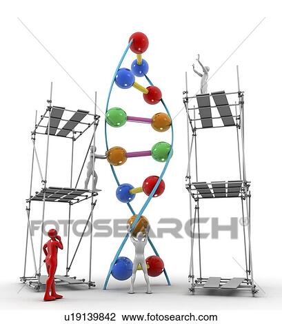 Stock Image - DNA construction, artwork. Fotosearch